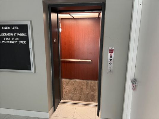 Elevator, Interior, Wooden Walls