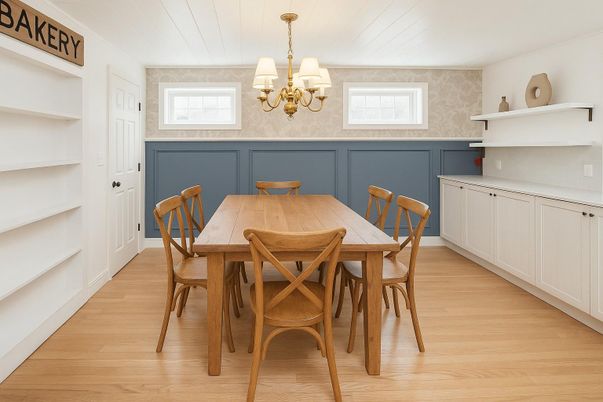 Chandelier, Dining room, Interior, Wood Texture Flooring