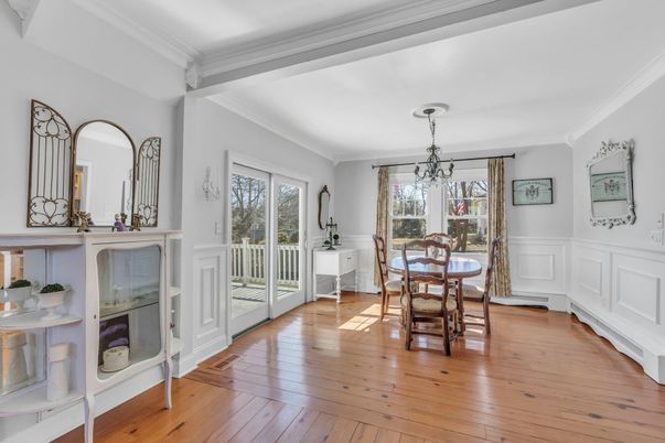 Chandelier, Dining room, Interior, Wood Texture Flooring