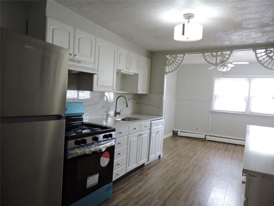 Interior, Kitchen, Stainless Steel Appliances, Wood Texture Flooring