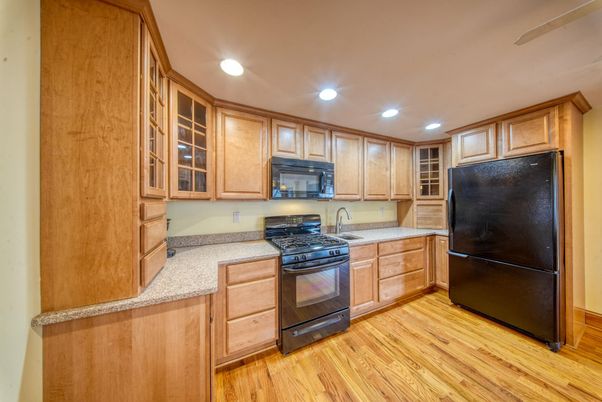 Interior, Kitchen, Recessed Lighting, Wood Texture Flooring