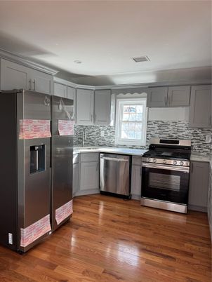 Interior, Kitchen, Stainless Steel Appliances, Wood Texture Flooring