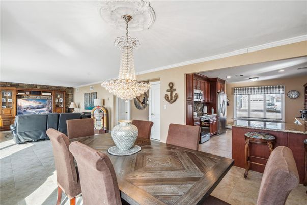 Chandelier, Dining room, Interior, Kitchen, Living room, Recessed Lighting