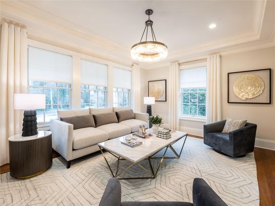 Interior, Living room, Pendant Lights, Recessed Lighting, Wood Texture Flooring