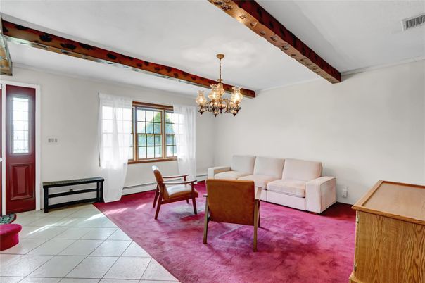 Chandelier, Interior, Living room, Wooden Beams