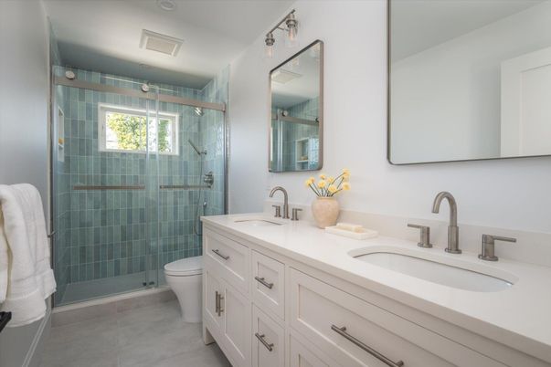 Bathroom, Dual Sink Vanities, Glass Shower, Interior