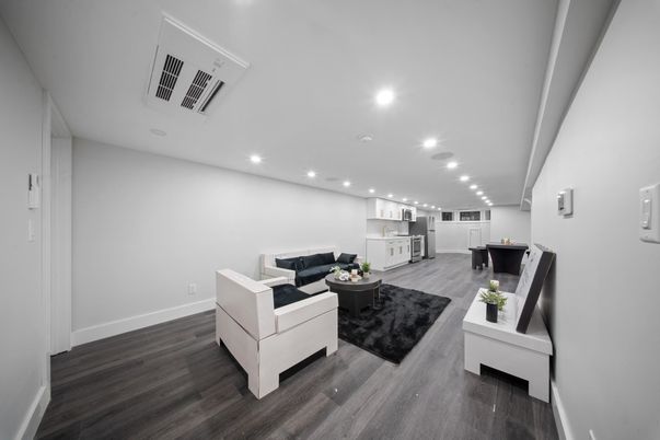 Interior, Kitchen, Living room, Pendant Lights, Recessed Lighting, Wood Texture Flooring