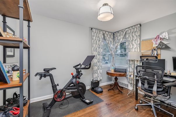 Fitness Equipment, Home Office, Interior, Wood Texture Flooring