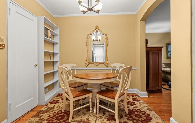 Chandelier, Dining room, Interior, Wood Texture Flooring