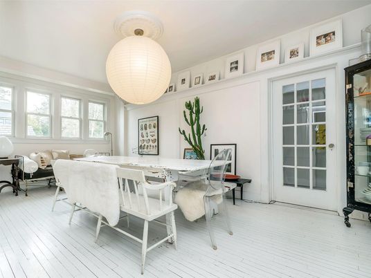 Dining room, Interior, Living room, Pendant Lights, Wood Texture Flooring