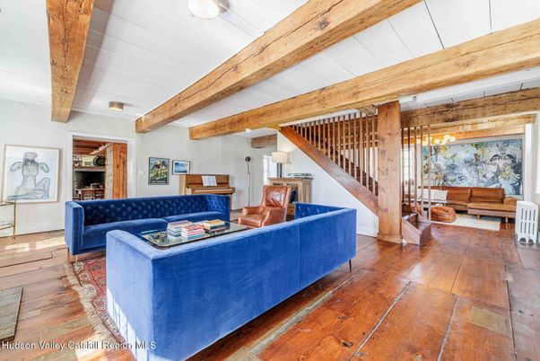 Interior, Living room, Pendant Lights, Piano, Wooden Beams, Wood Texture Flooring