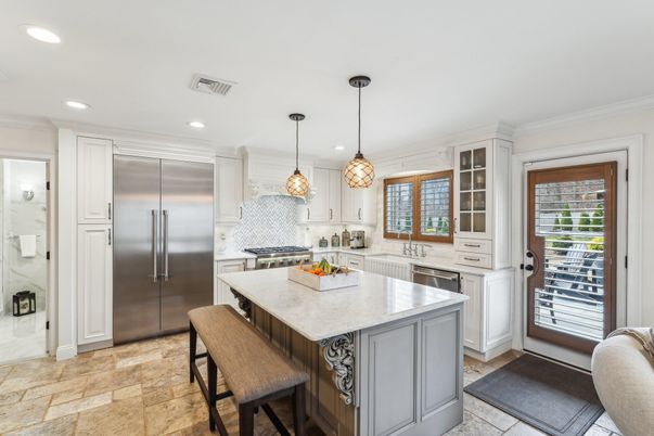 Interior, Kitchen, Pendant Lights, Recessed Lighting, Stainless Steel Appliances