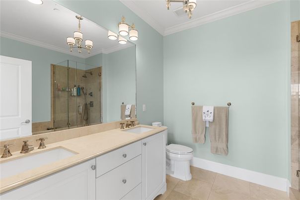 Bathroom, Dual Sink Vanities, Glass Shower, Interior