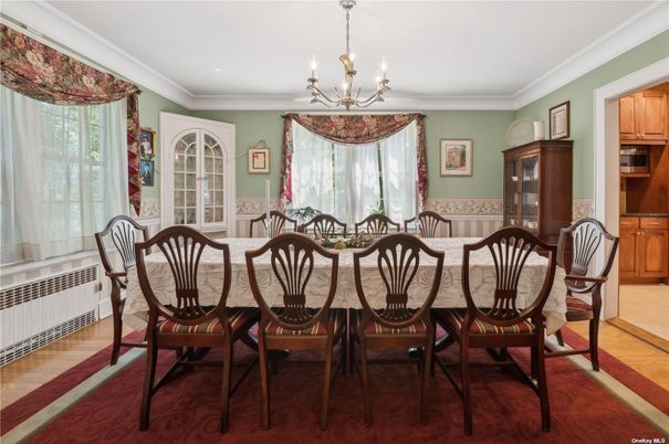 Chandelier, Dining room, Interior, Wood Texture Flooring