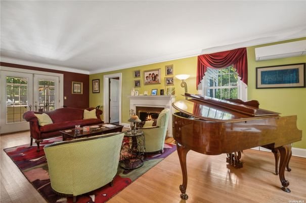 Fireplace, Interior, Living room, Piano, Wood Texture Flooring
