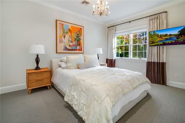 Bedroom, Chandelier, Interior
