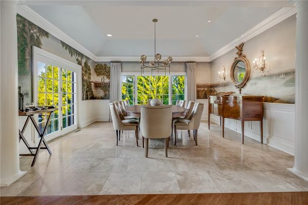 Chandelier, Dining room, Interior, Recessed Lighting