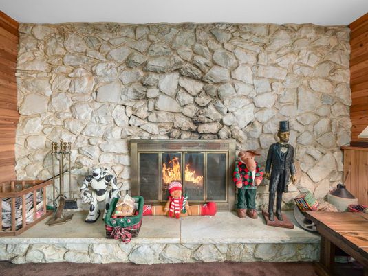Fireplace, Interior, Stone Walls