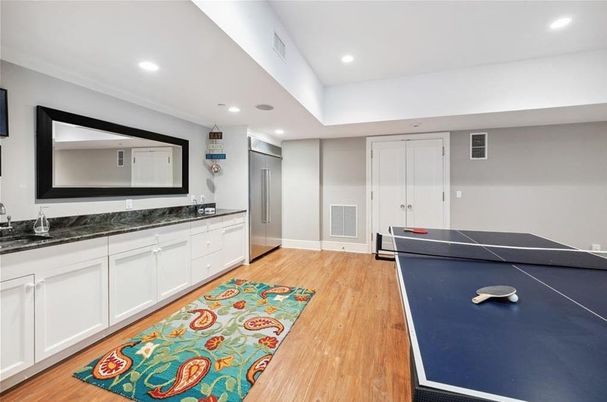 Game Room, Interior, Recessed Lighting, Wood Texture Flooring