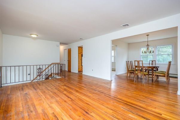 Chandelier, Dining room, Interior, Wood Texture Flooring