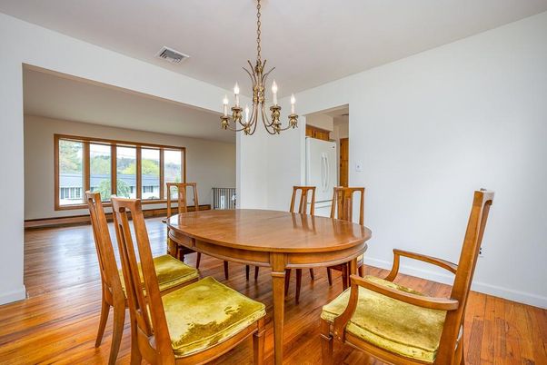 Chandelier, Dining room, Interior, Wood Texture Flooring