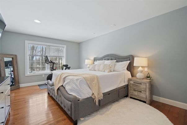 Bedroom, Fitness Equipment, Interior, Recessed Lighting, Wood Texture Flooring