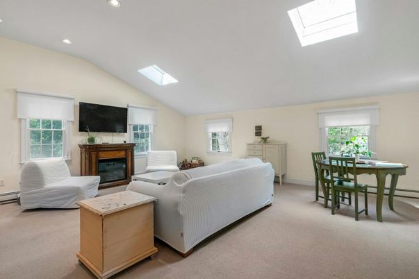 Dining room, Fireplace, Interior, Living room, Recessed Lighting