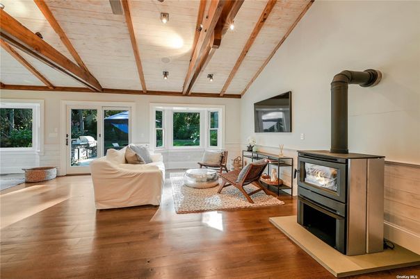 Fireplace, Interior, Living room, Wooden Beams, Wood Texture Flooring