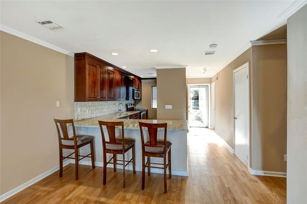 Interior, Kitchen, Recessed Lighting, Wood Texture Flooring