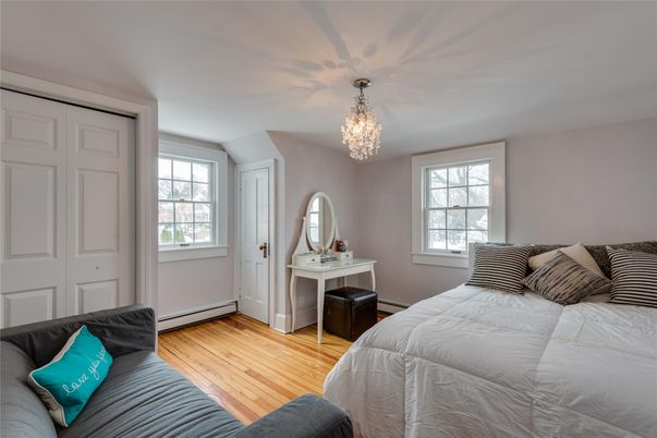 Bedroom, Chandelier, Interior, Wood Texture Flooring