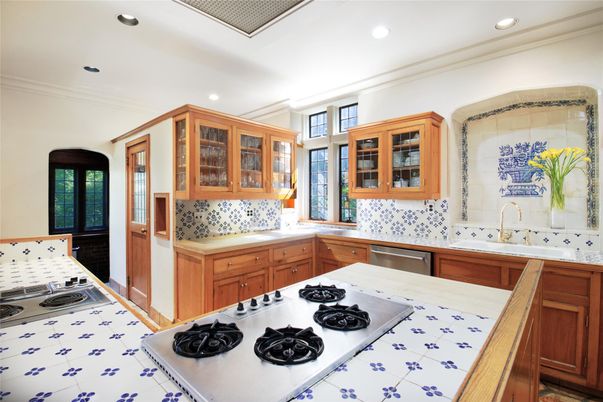 Interior, Kitchen, Recessed Lighting, Tile Countertops