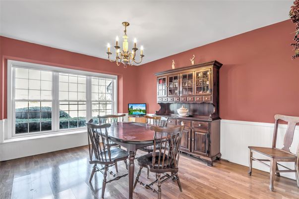 Chandelier, Dining room, Interior, Wood Texture Flooring