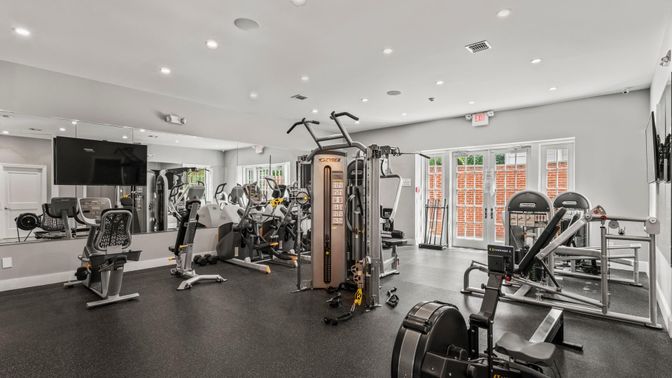 Fitness Equipment, Gym, Interior, Recessed Lighting