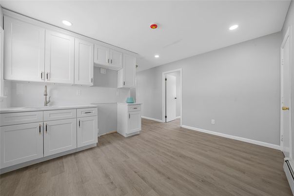 Interior, Kitchen, Recessed Lighting, Wood Texture Flooring