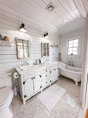 Bathroom, Dual Sink Vanities, Free Standing Baths, Interior, Recessed Lighting