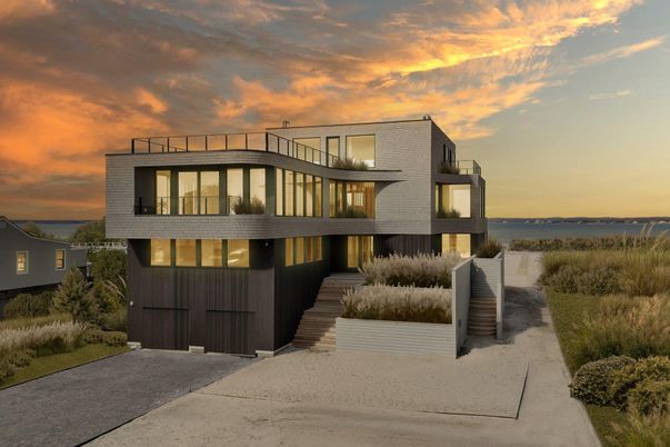 Attached, Exterior, Facade, Water, Modern