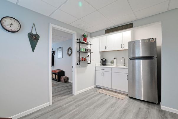 Interior, Kitchen, Stainless Steel Appliances, Wood Texture Flooring