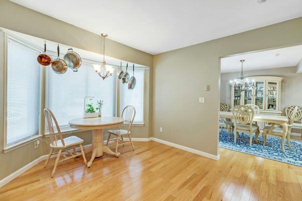 Chandelier, Dining room, Interior, Wood Texture Flooring