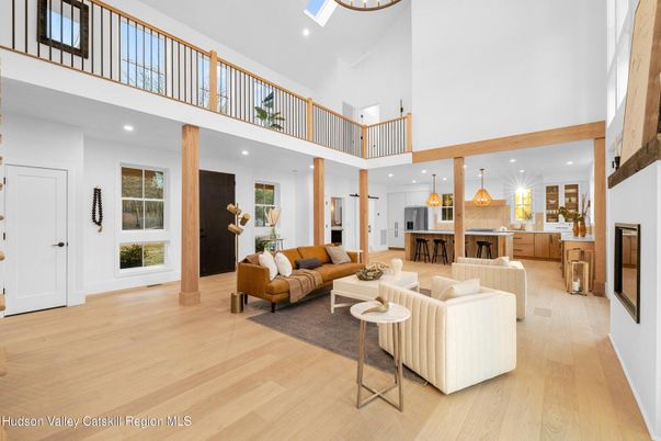 Interior, Kitchen, Living room, Pendant Lights, Recessed Lighting, Wood Texture Flooring