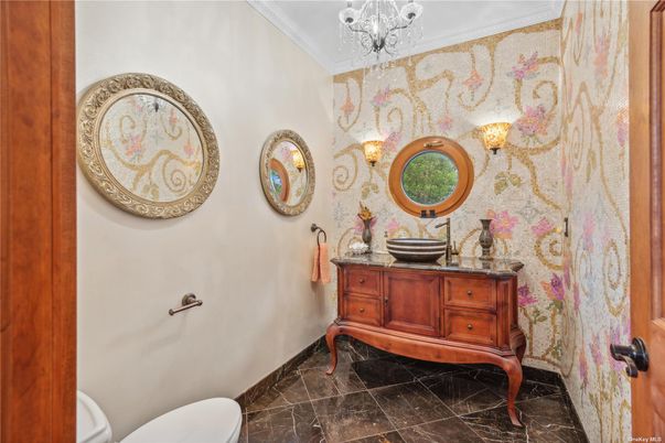 Bathroom, Chandelier, Interior