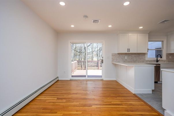 Interior, Kitchen, Recessed Lighting, Wood Texture Flooring