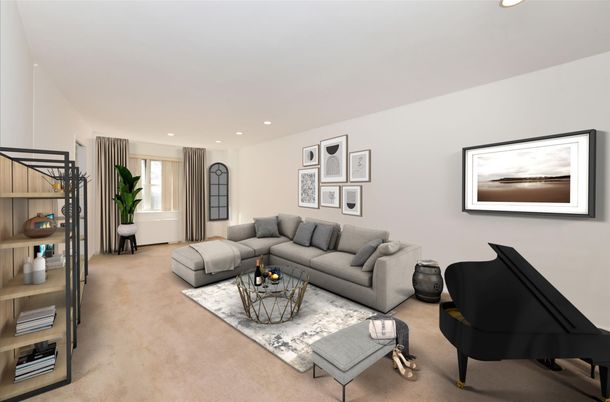 Interior, Living room, Piano, Recessed Lighting