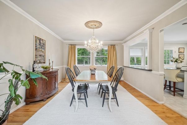 Chandelier, Dining room, Interior, Wood Texture Flooring