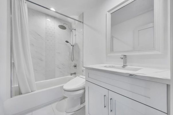 Bathroom, Glass Shower, Interior, Marble Walls, Recessed Lighting