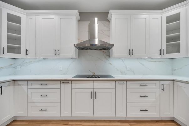 Interior, Kitchen, Marble Walls, Wood Texture Flooring