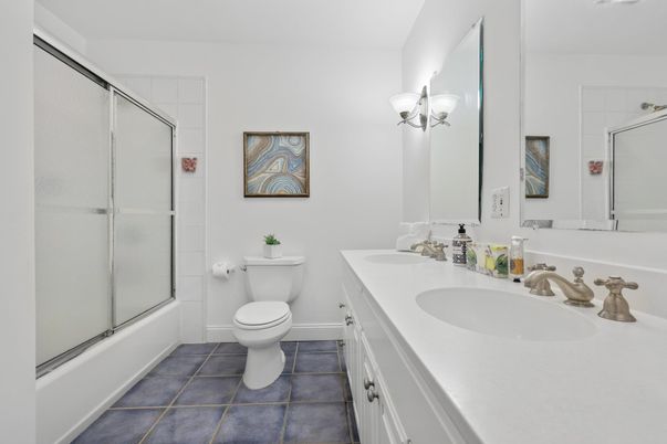 Bathroom, Dual Sink Vanities, Glass Shower, Interior