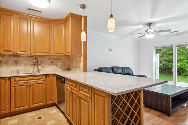 Interior, Kitchen, Pendant Lights, Wood Texture Flooring