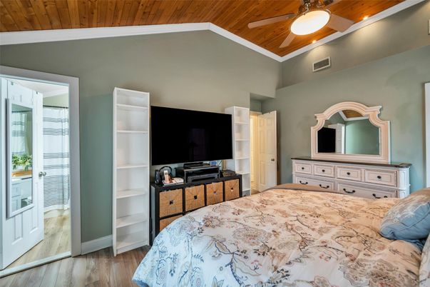 Bedroom, Interior, Wooden Ceilings, Wood Texture Flooring