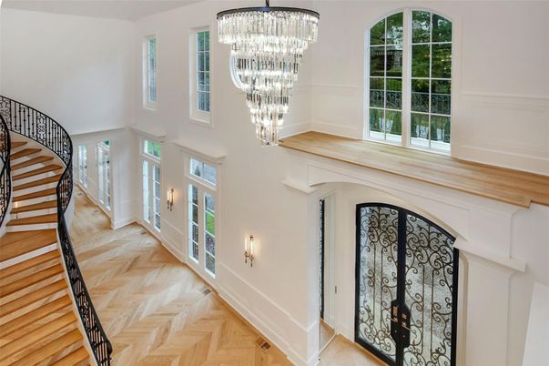 Chandelier, Interior, Wood Texture Flooring