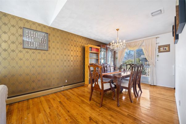Chandelier, Dining room, Interior, Wood Texture Flooring